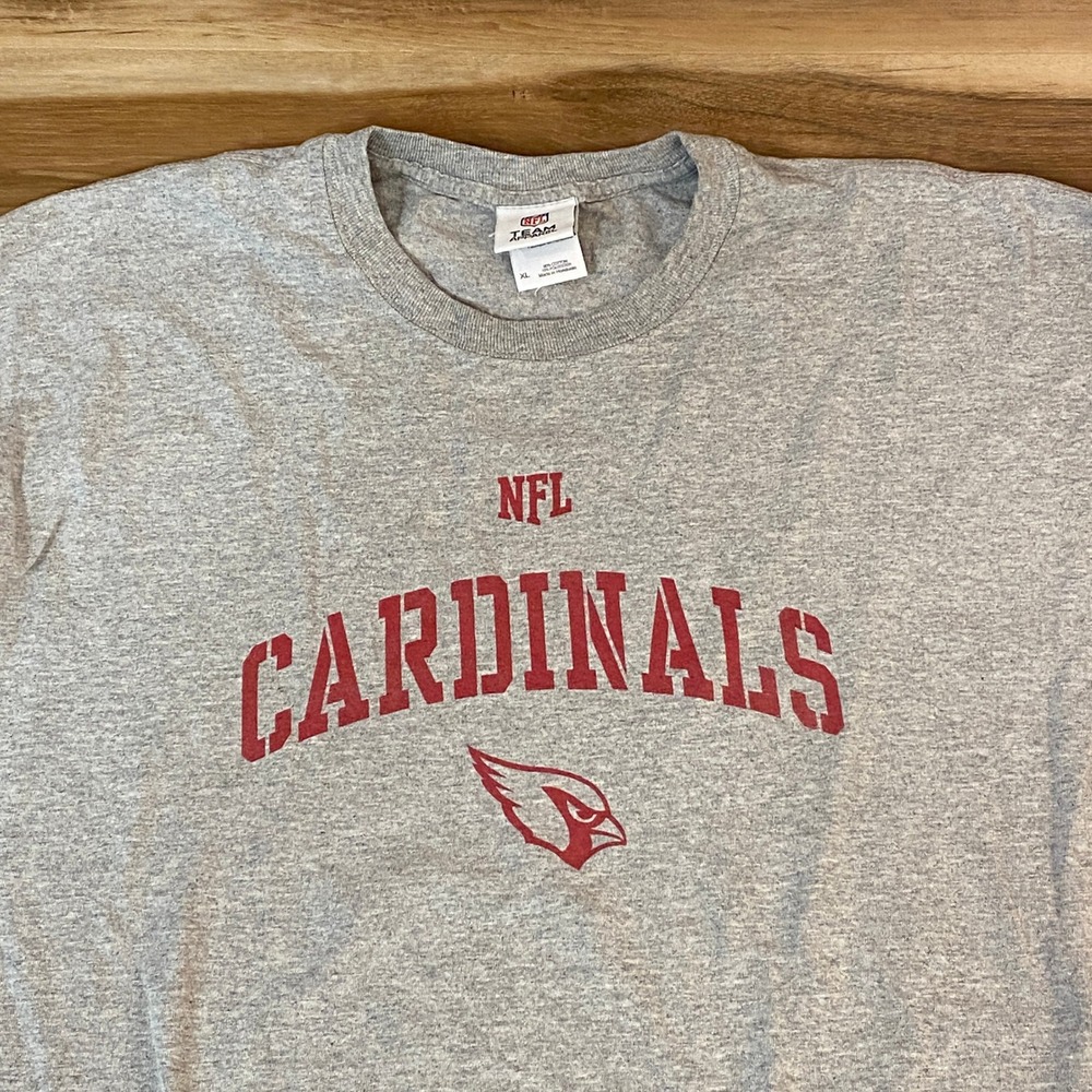 Arizona Cardinals Long Sleeve T Shirt Mens XL Gray Team Apparel Cotton Blend NFL
